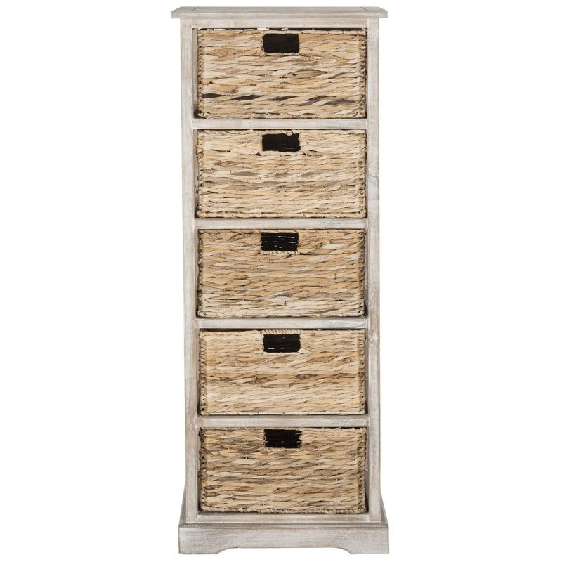 Vedette Winter Melody 5-Drawer Wicker Storage Tower - Stylish & Functional2
