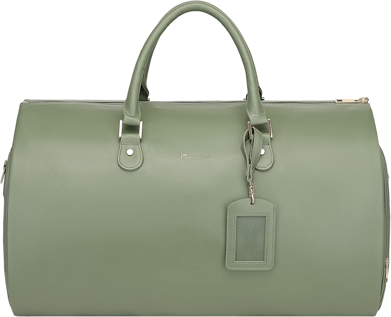 Women PU Leather 2in1 Garment Duffle Bag Green Hanging Suit Travel Carry7