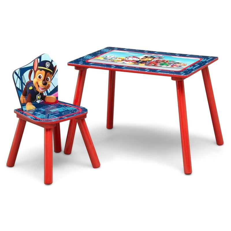 PAW 3-Piece Toddler Playroom Set – Includes Table, Chair and Toy Box, Blue3