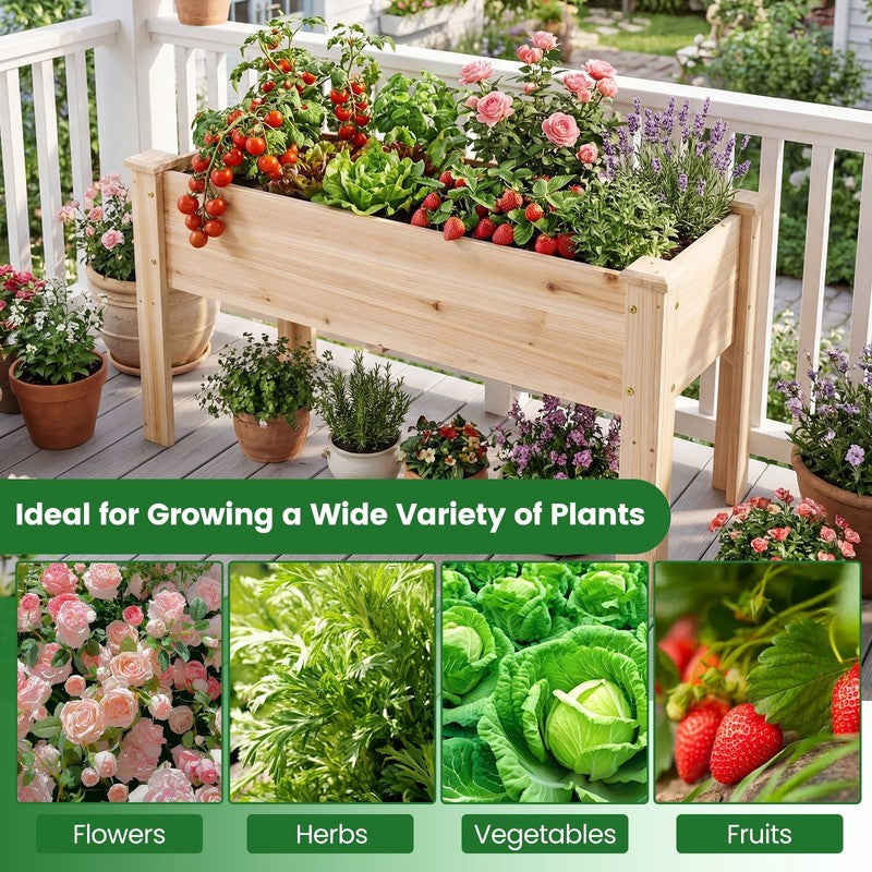 Raised Garden Bed Elevated Planter Box Wood for Vegetable Flower Herb8