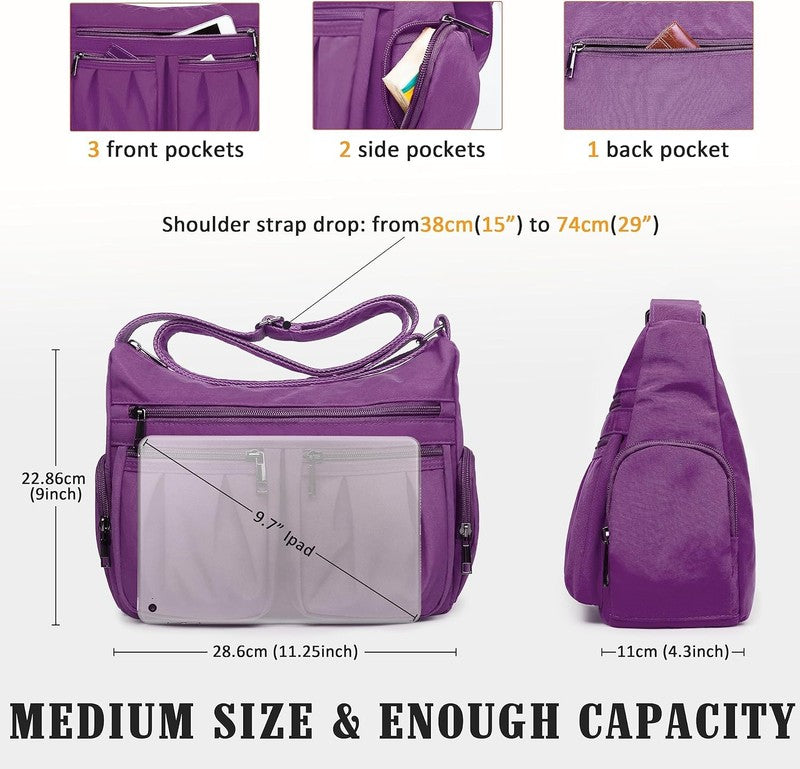 Women Crossbody Bag Waterproof Nylon Lightweight Shoulder Travel Purse Handbag2