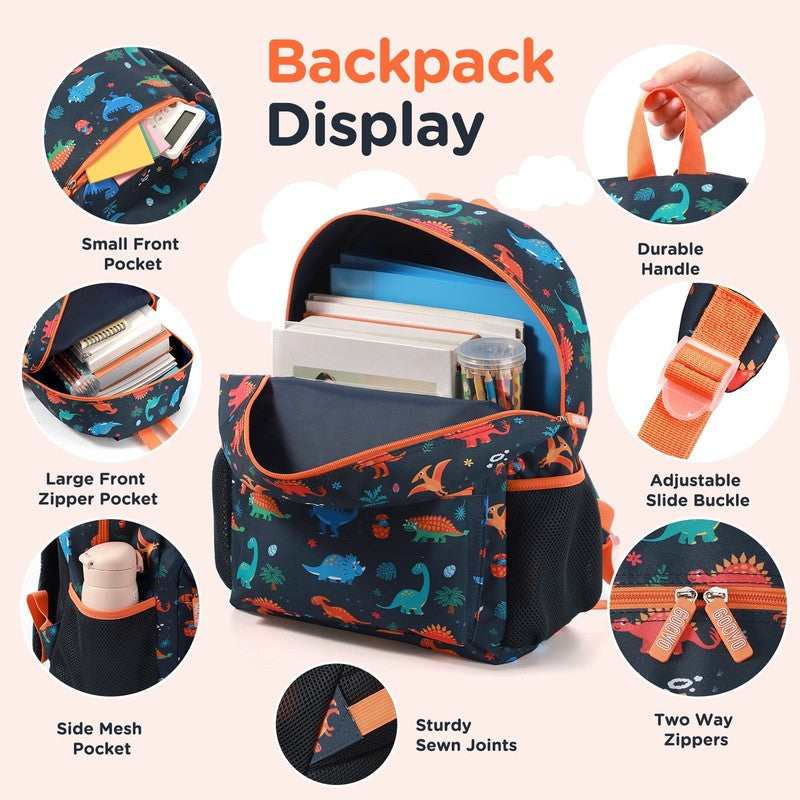 Kids Backpack for Boys, Dinosaur Waterproof Toddler Bookbag for Kids School Back2