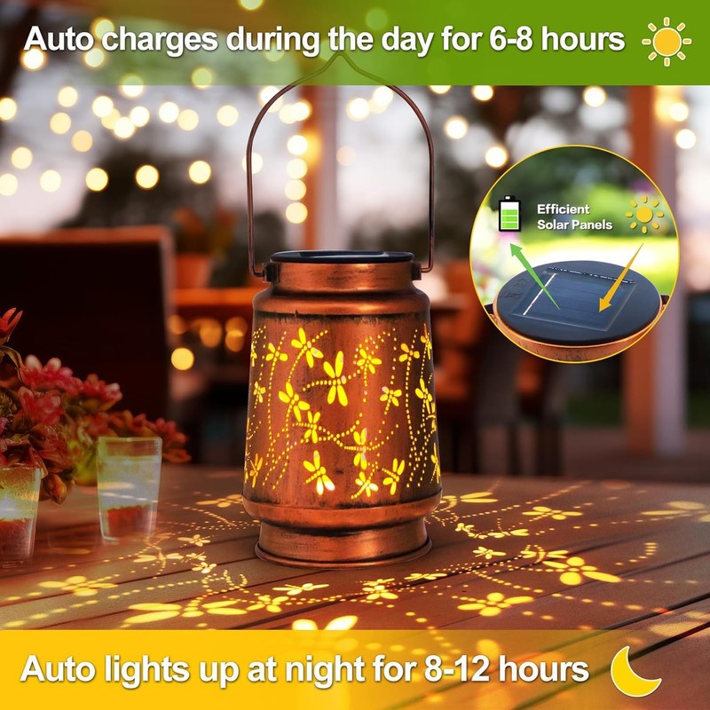 Dragonfly Birthday Gifts for Women Mom Grandma Solar Lanterns Outdoor Waterproof2