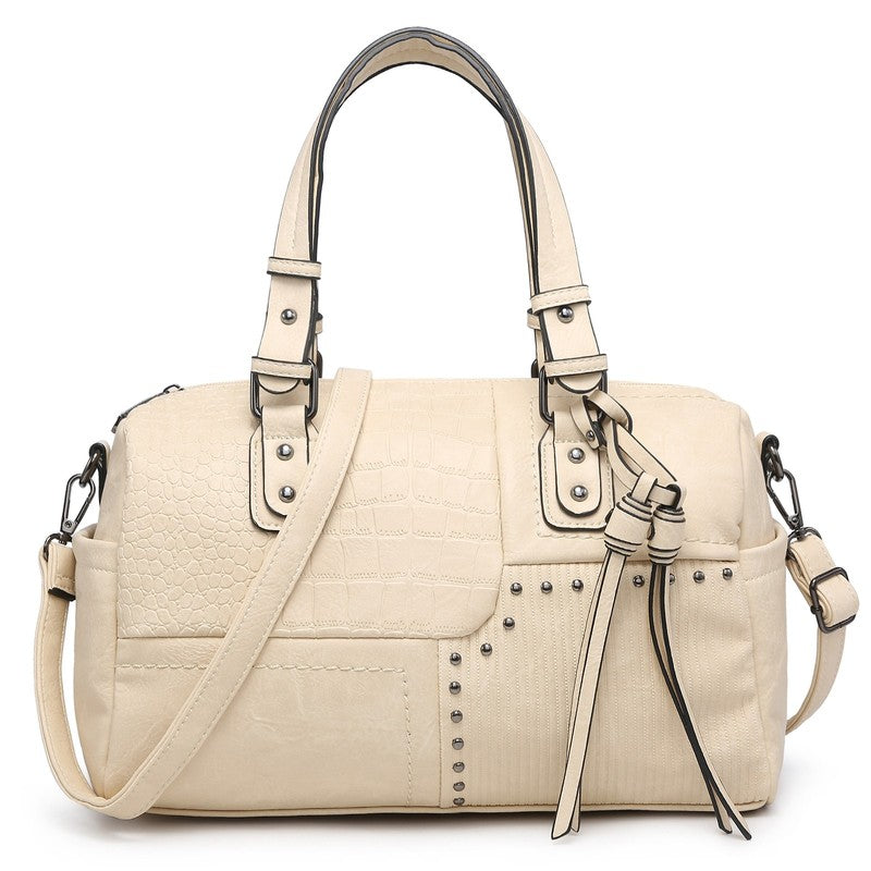 Women Soft Vegan Leather Barrel Bags Large Top Handle Totes Satchel Handbags Sho6