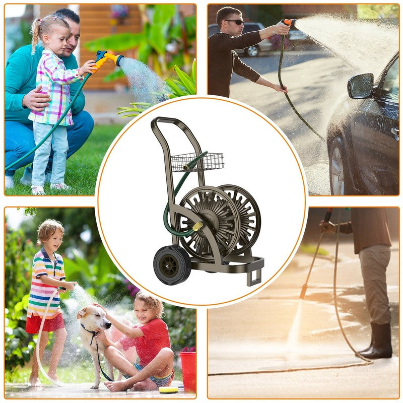 Garden Hose Reel Cart with Wheel, Hold up to 200 Ft of 5/8" Hose2