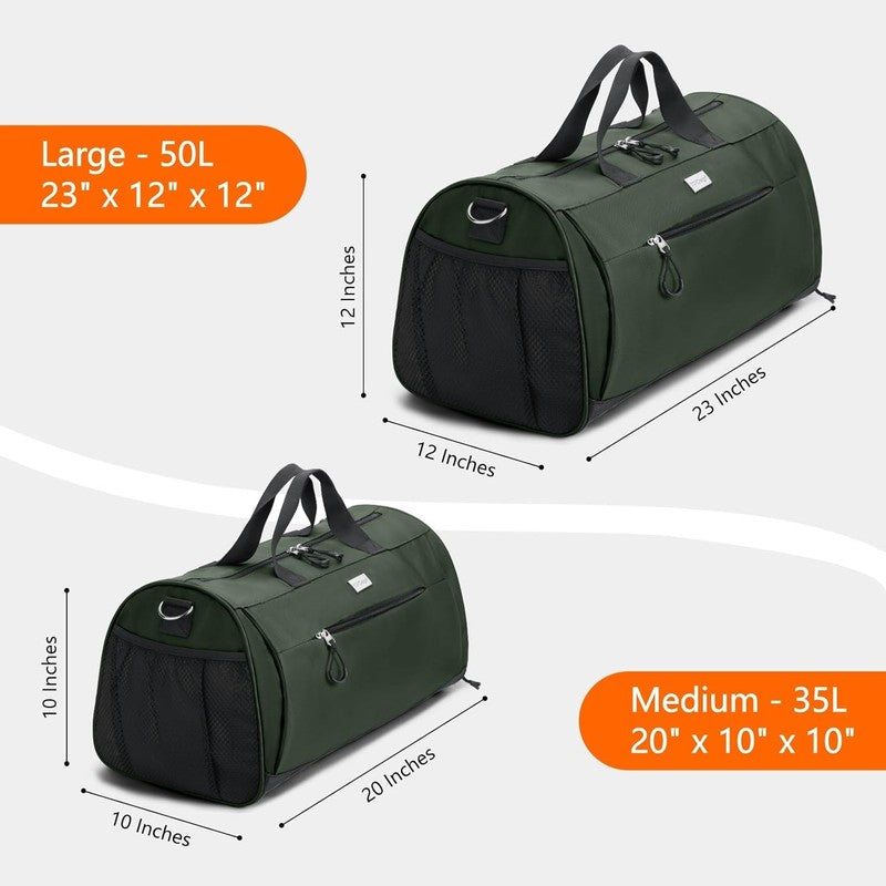 Gym Bag Unisex Duffel Shoe Compartment Wet Pocket Travel Sports Green M3