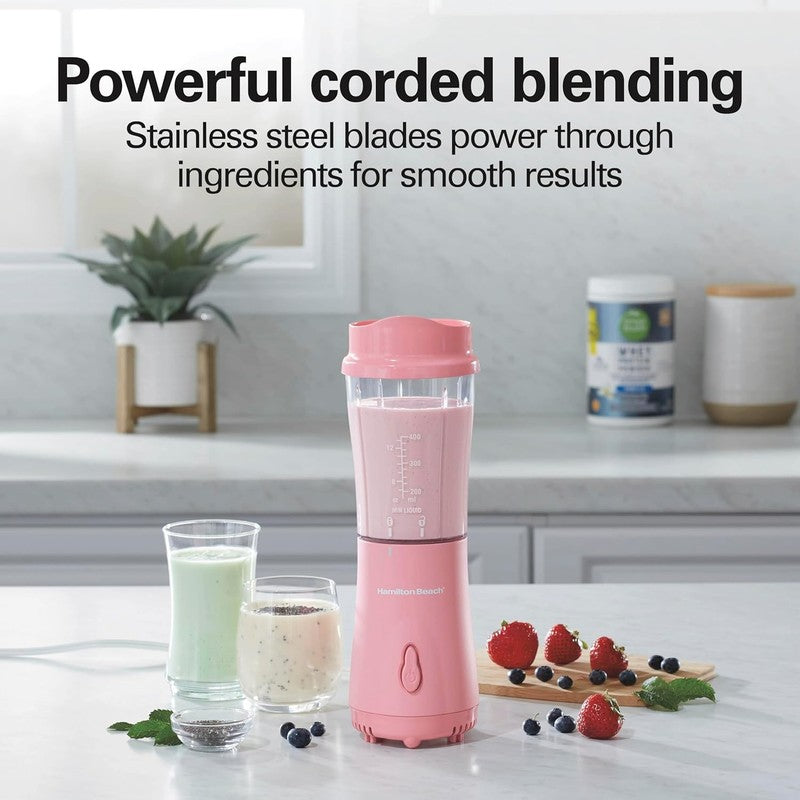 Portable Blender 14Oz BPA Free Cup & Lid, Stainless Steel Blades, Coral 511712