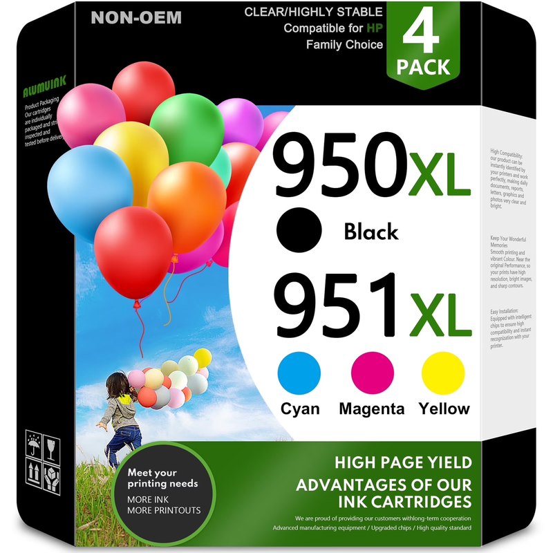 950XL 951XL Ink Cartridges for HP OfficeJet Pro 8600 8610 251DW Printers0