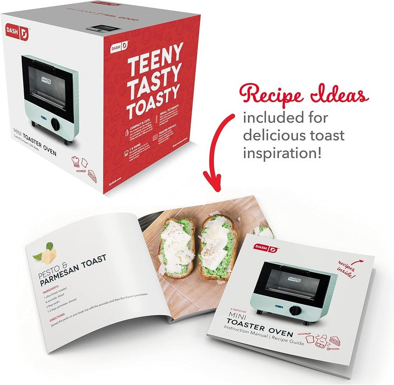 Mini Toaster Oven Cooker for Bread, Bagels, Cookies, Pizza, Paninis & More with 4
