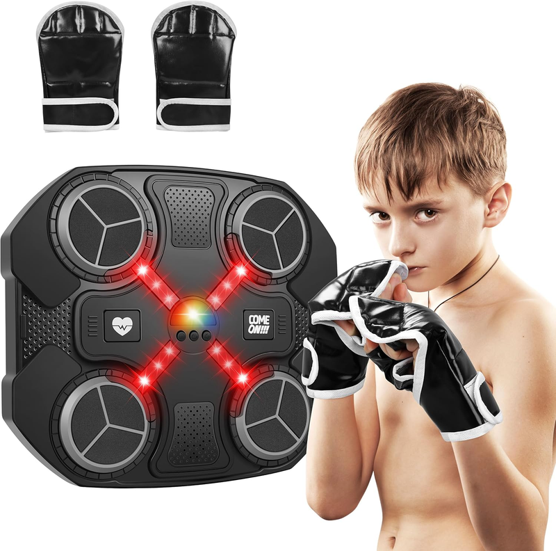 Music Boxing Machine Bluetooth Punching Target Wall Mount w/ Boxing Gloves0