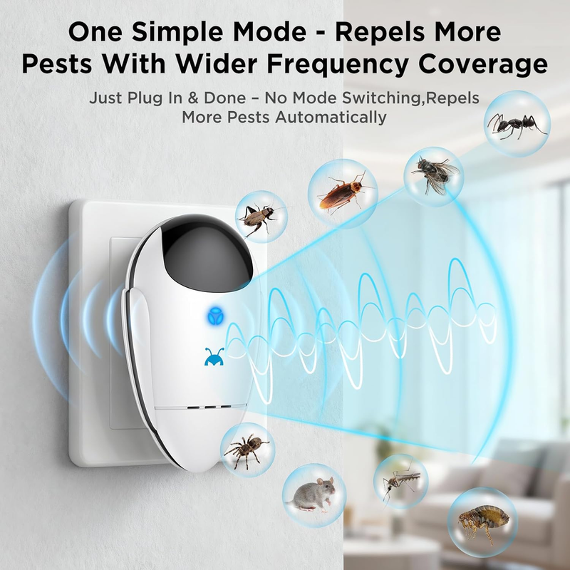 2026 Ultrasonic Pest Repeller Plug-In Mouse Roach Spider Control 4 Pack3