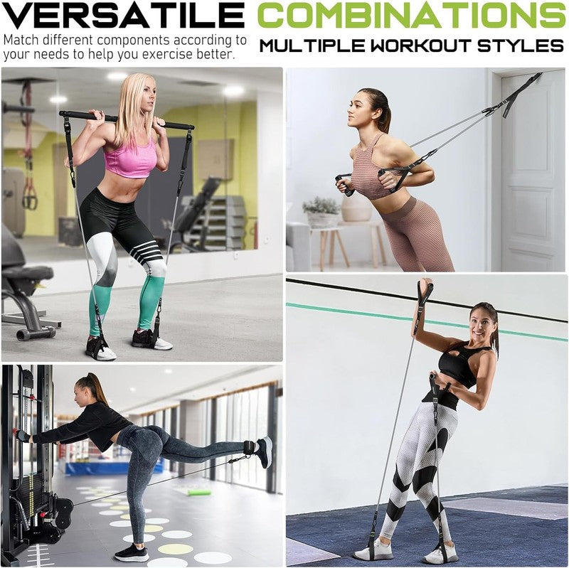 Pilates Bar Kit w/ Resistance Bands Heavy-Duty Adjustable Full Body Workout6