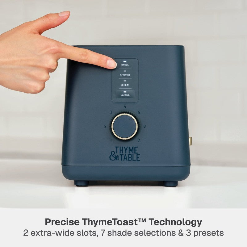 2 Slice Toaster Extra Wide Slots Removable Crumb Tray Atlantic Blue3