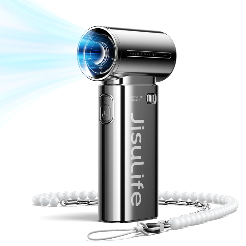 Portable Handheld Fan 5000mAh USB Rechargeable 5 Speed Mini Pocket Silver8