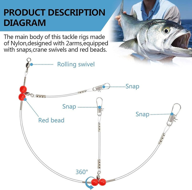 High-Strength Saltwater Fishing Leaders with Swivels & Snaps for Lures & Bait2