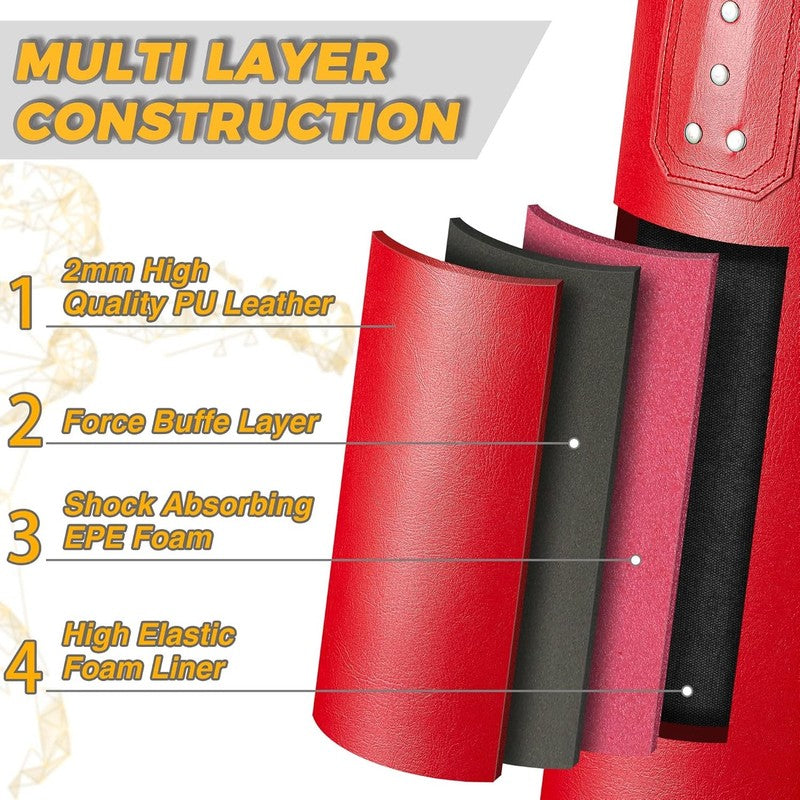 4Ft PU Punching Bag Set w 12oz Gloves MMA Kickboxing Boxing Unfilled1