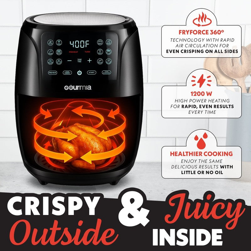 4-Qt Digital Air Fryer,Touchscreen, Compact, Dishwasher Safe, Black6