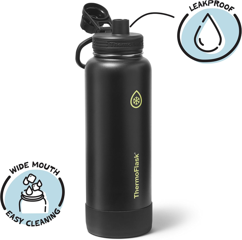0oz Insulated Water Bottle Stainless Steel Spout Lid Leakproof Hot Cold2