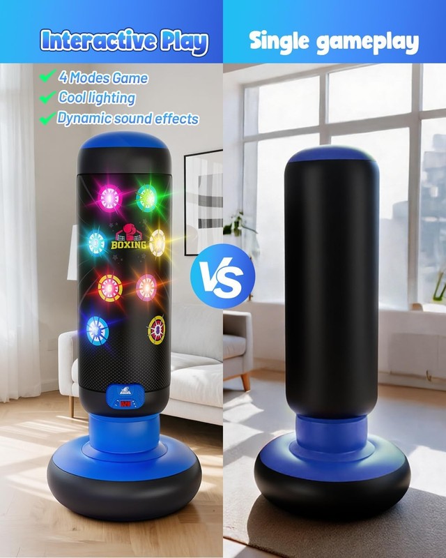 Kids Punching Bag with LED Scoring Lights Music Boxing Toy Ages 4 126