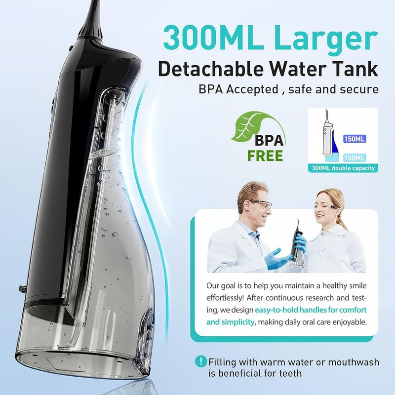 Portable Cordless Water Flosser - Rechargeable IPX7 Waterproof Teeth Cleaner2
