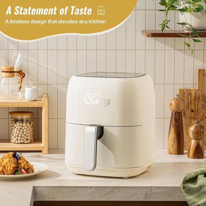 5QT Air Fryer Retro Design Cream White, Touchscreen, 8 Presets, Auto Shutoff1