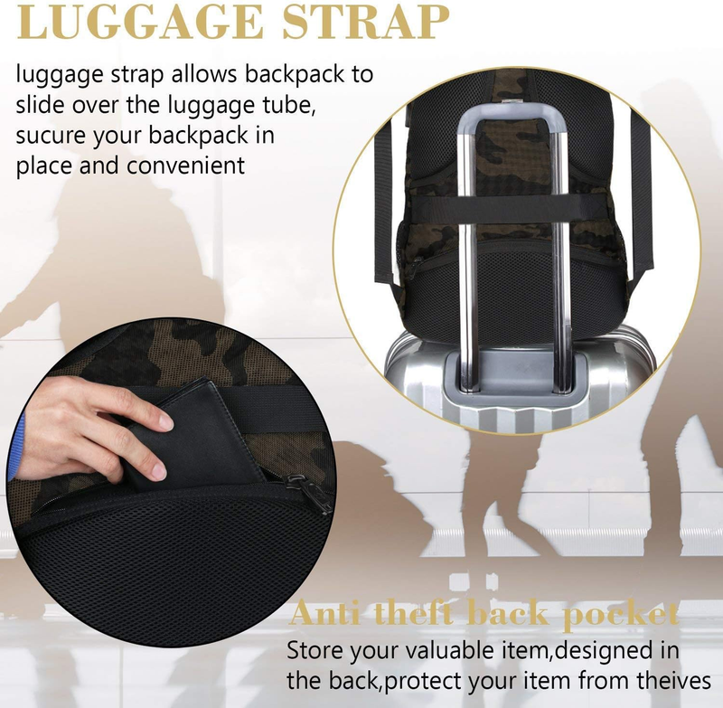 15.6" Laptop Backpack Water Resistant Business Travel Work College Bag4