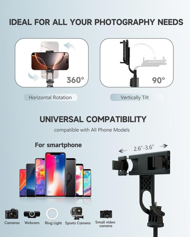 71'' Phone Tripod Selfie Stick Extendable Stand w Wireless Remote4
