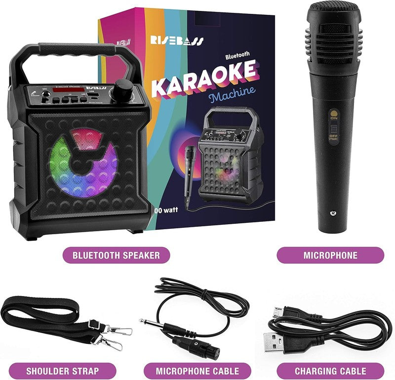Bluetooth Karaoke Speaker w/ Mic Portable Wireless SD AUX USB Indoor Outdoor1