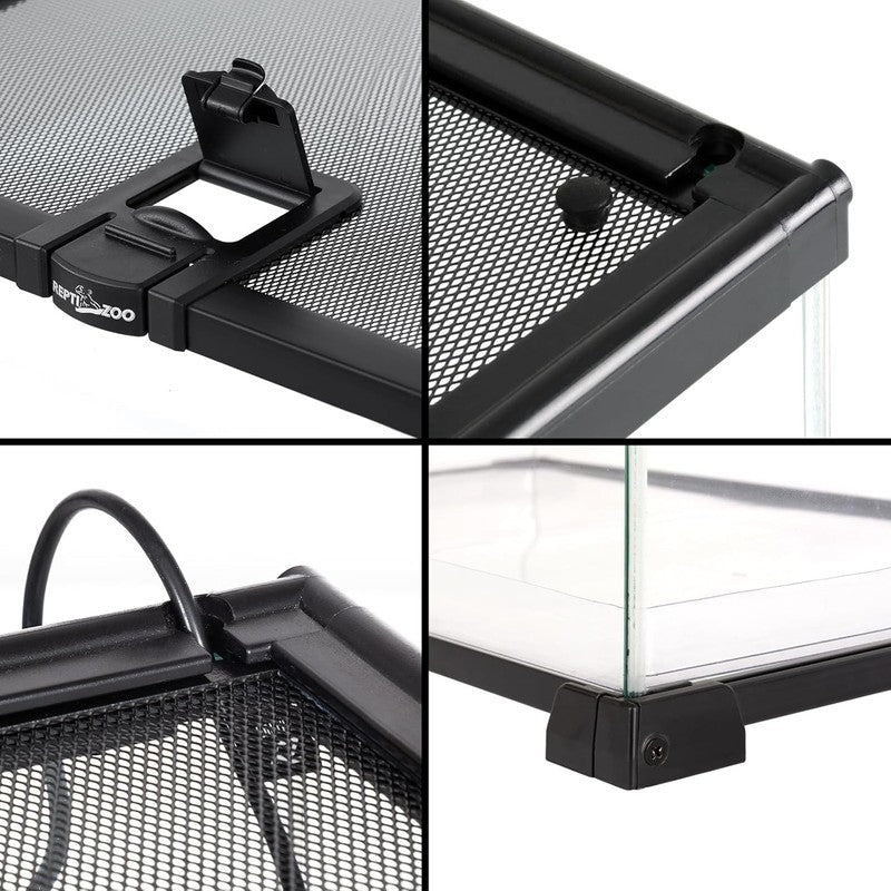 15 Gal Glass Reptile Tank 24"x12"x12" Medium Terrarium w/ Top Vent Gecko Snake2