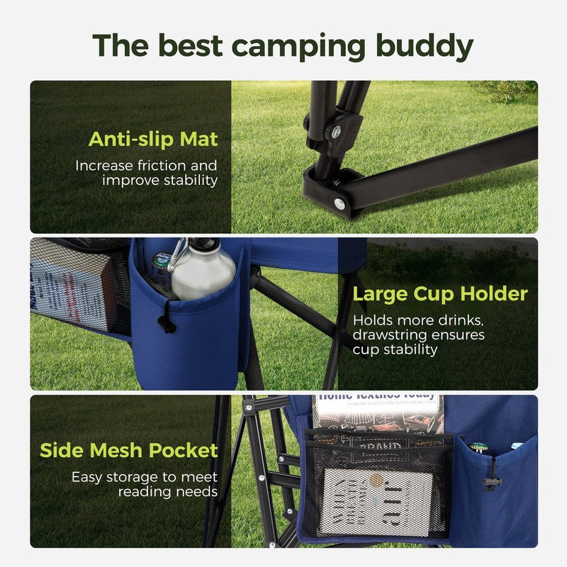 2-Pack Oversized Camping Chair Heavy Duty High Back Camping Chairs 500Lbs Capaci11