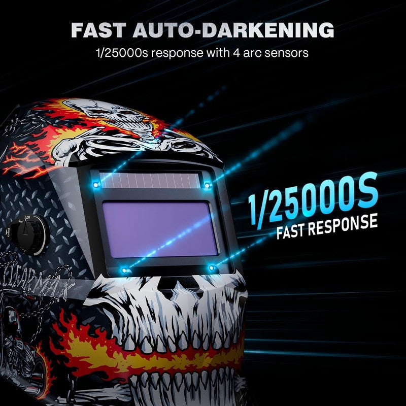Welding Helmet Auto Darkening, 1/1/1/1 True Color Welding Hood, 4 Arc Sensor 1/22