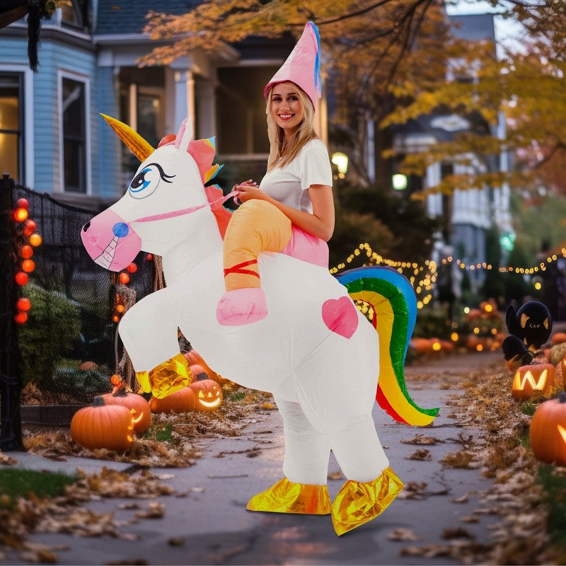 Ride On Unicorn Inflatable Costume for Adults Fun Halloween Dress Up Party8