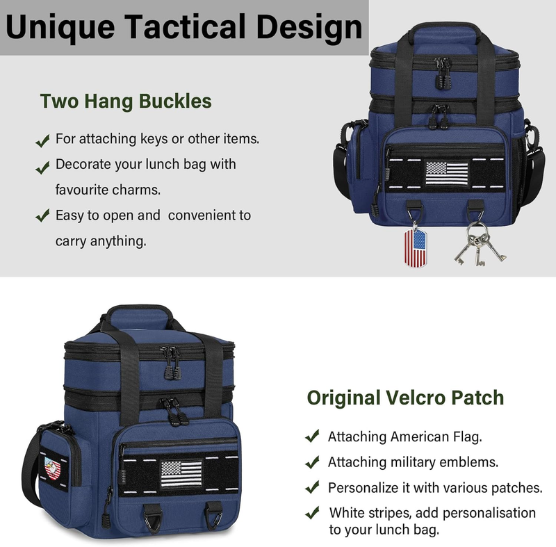 xpandable Tactical Insulated Lunch Box 16L Blue Leakproof Cooler Bag Heavy Duty2