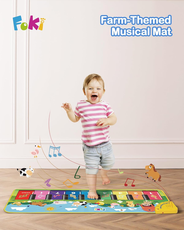 Floor Piano Mat for Toddlers Musical Keyboard Toy Animal Sounds 1 5 Years1