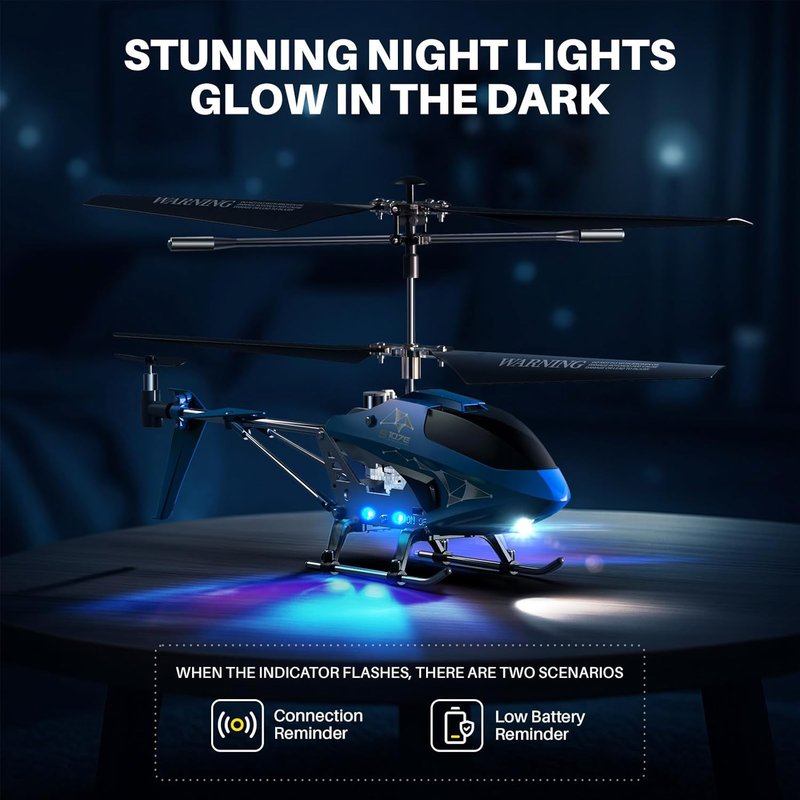 Remote Control Helicopter, S107H E RC Helicopter with One Key Take Off/Landing, 3