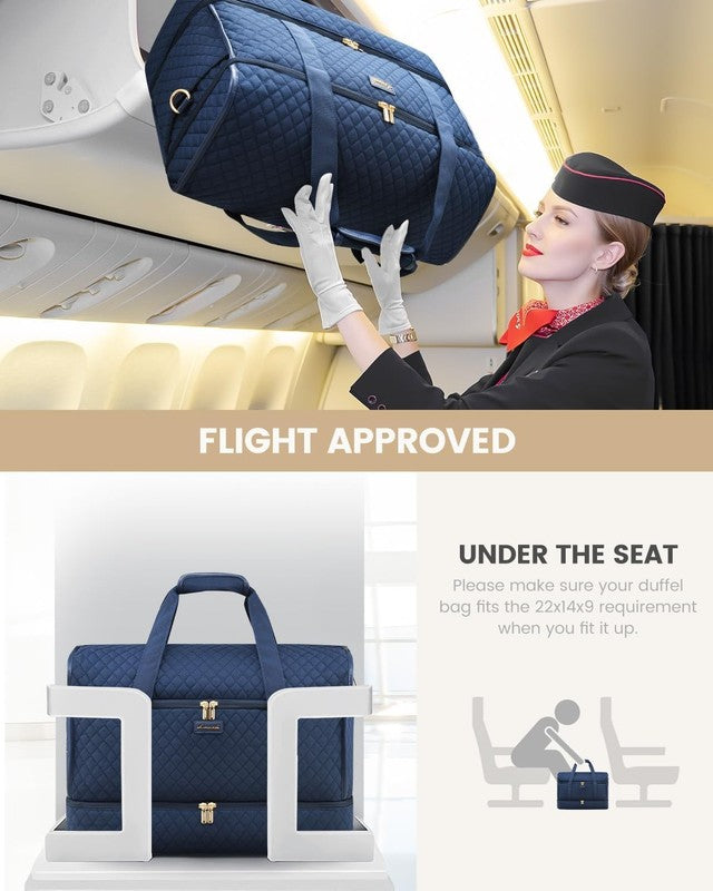 Large Women Weekender Duffle Bag Carry On Gym Travel w/ Shoe Compartment6