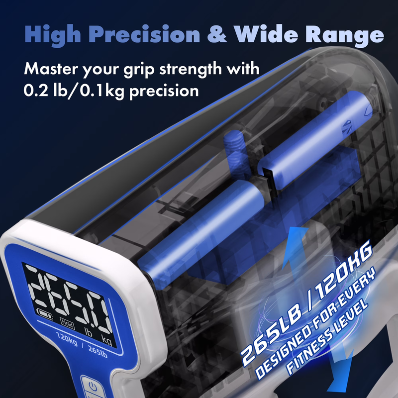 Grip Strength Tester 265lb 120kg Digital Hand Dynamometer LCD FDA2