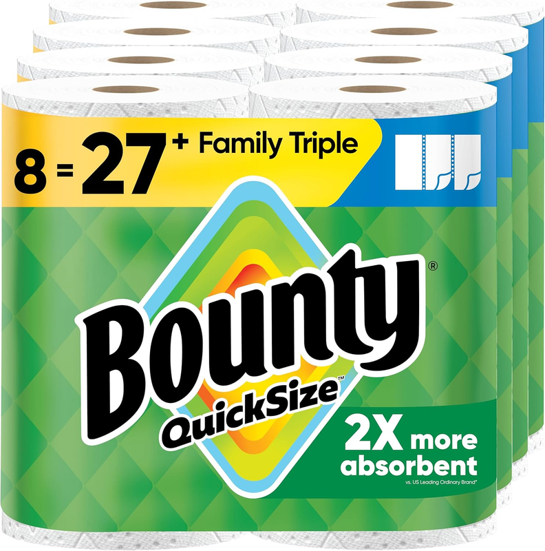 Quick Size Paper Towels White 8 Family Triple Rolls = 27 Regular Rolls0