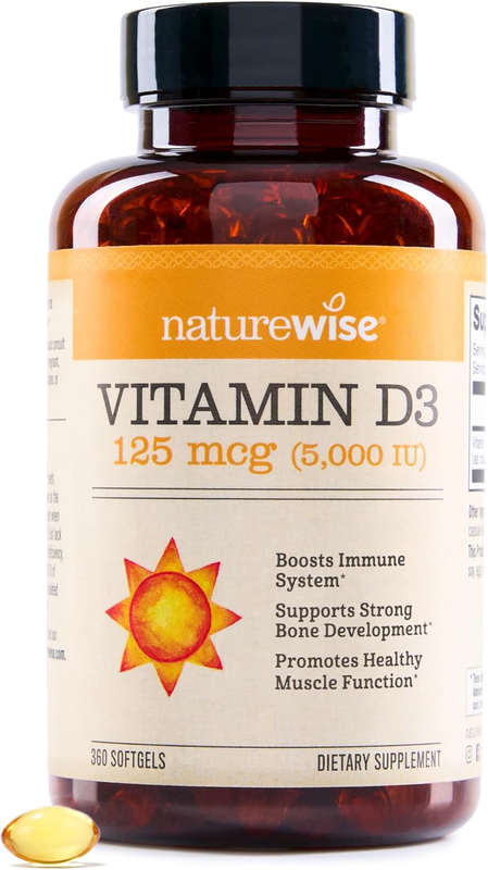 Vitamin D3 5000IU - 1 Year Supply for Immunity & Bone Health, 360 Mini Softgels0