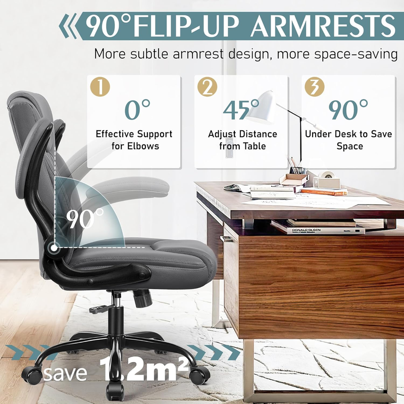 PU Leather Office Chair Ergonomic Swivel Desk Gaming Chair Wheels3