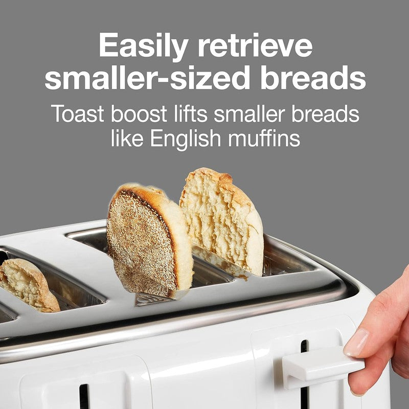 4 Slice Toaster White - Wide Slots, 7 Shades, Bagel, Cool-Touch, Auto Off2