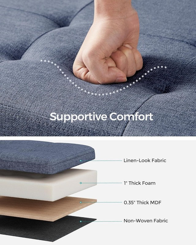 43'' Folding Storage Ottoman Bench Foot Rest Bedroom Living Room Misty Blue3