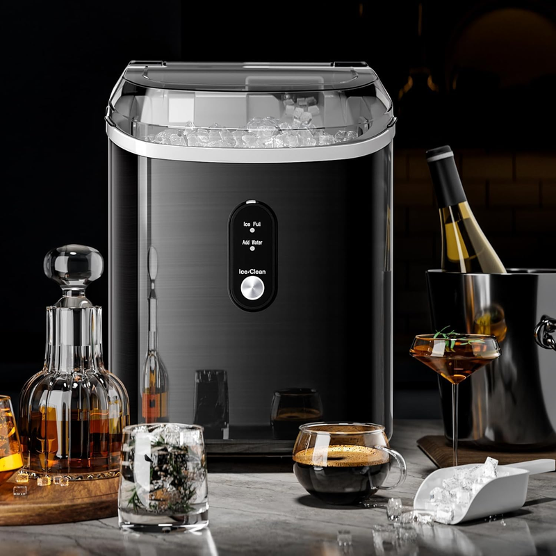 Nugget Ice Maker Countertop 35Lbs/24H Portable Crushed Ice Machine Self Clean6
