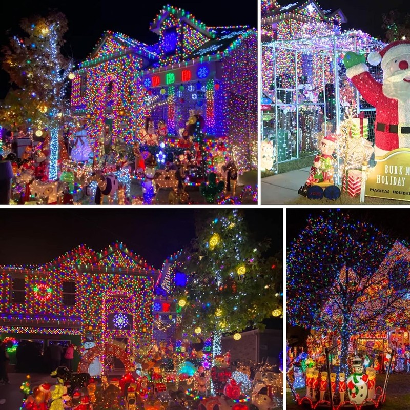 2 Pack Total 400LED 132FT Multi-Colored Christmas Solar String Outdoor Lights, S2