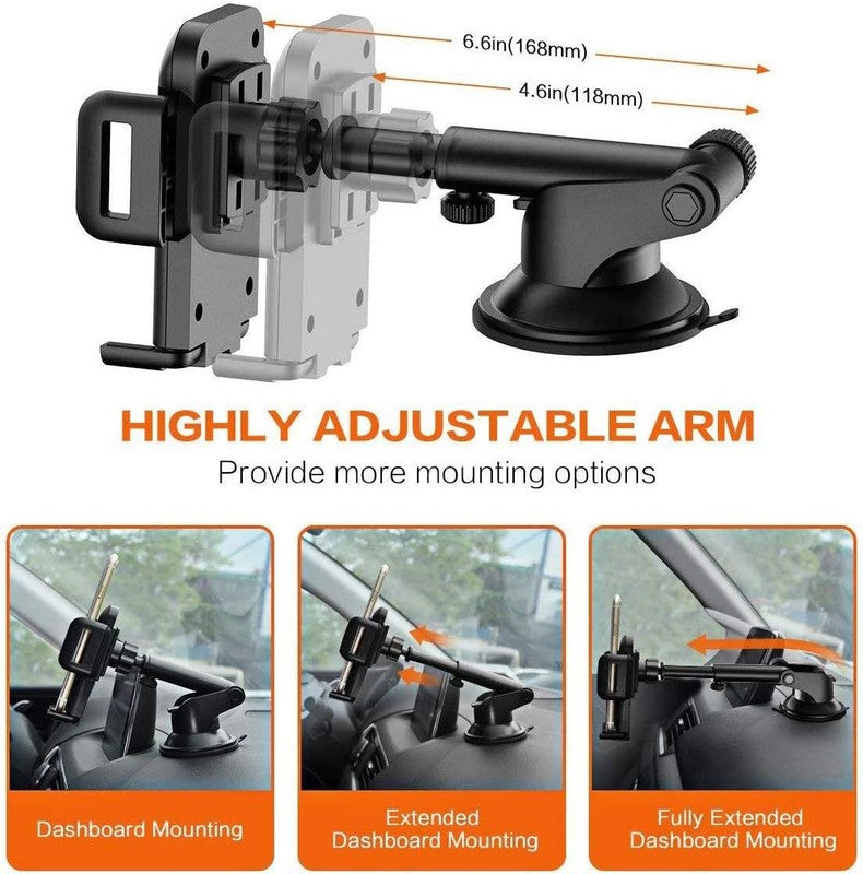 360° Adjustable Car Phone Mount with One Touch Clamp   Universal Fit1