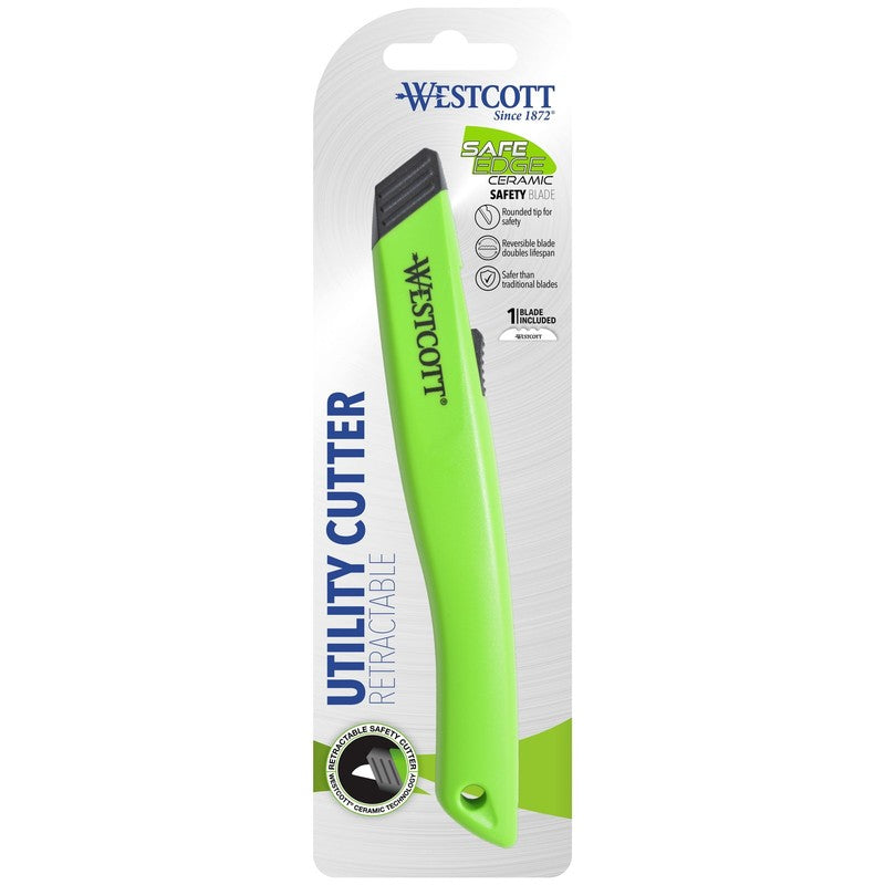 Full Size Auto Retractable Ceramic Utility Box Cutter, Plastic, Green, 1 Count6