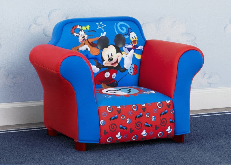 Mickey Mouse Kids Upholstered Chair with Sculpted Plastic Frame by1