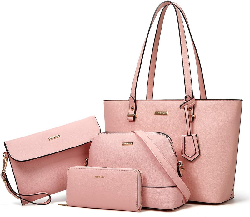 Women Fashion Synthetic Leather Handbag Set 4PCS Tote Shoulder Satchel Purse6