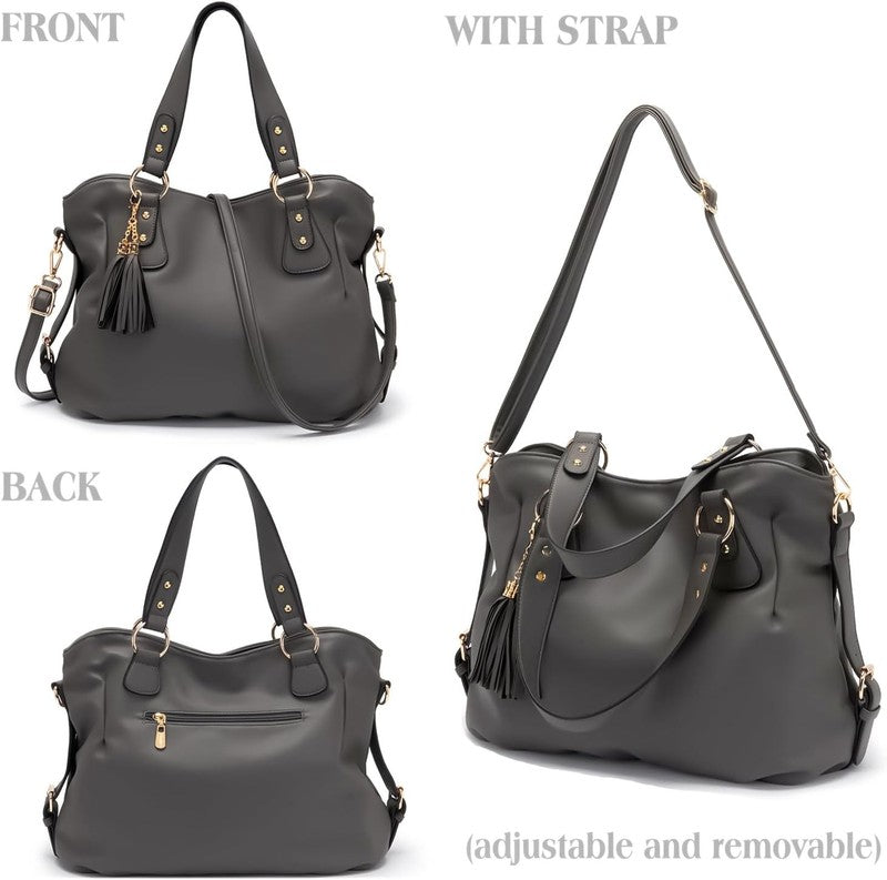 4Pc Women’s Handbag Set Shoulder Top Handle Satchel Hobo Tote Purse2