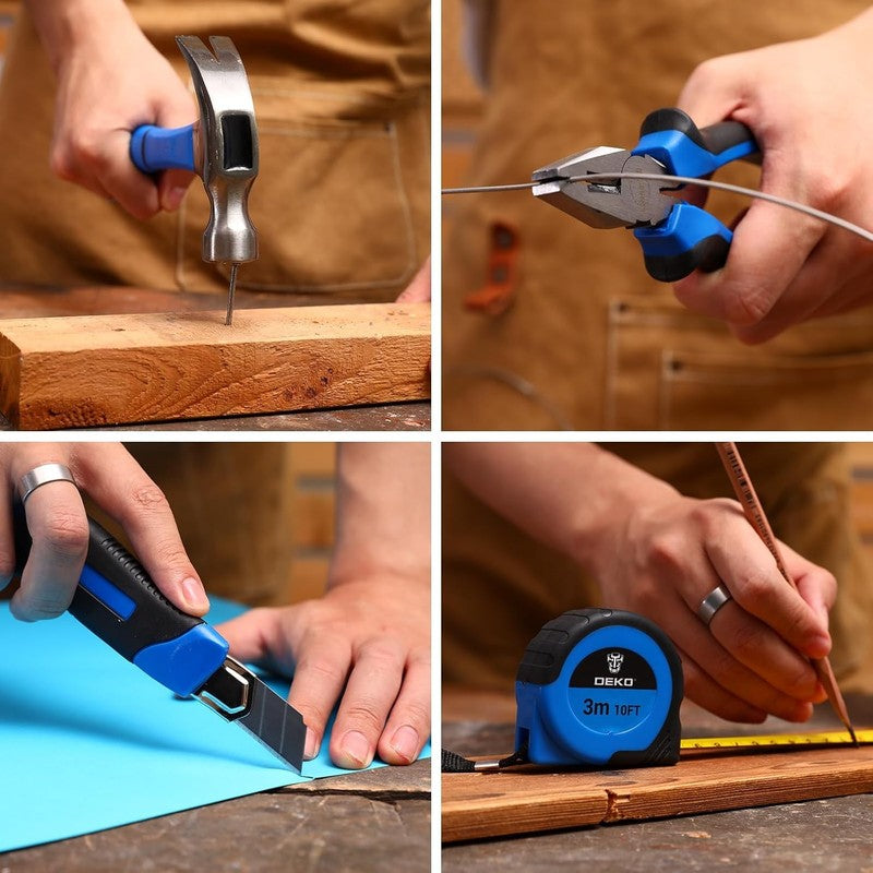 20V Cordless Drill Tool Kit Blue Home Repair Electric Drill Driver Case6